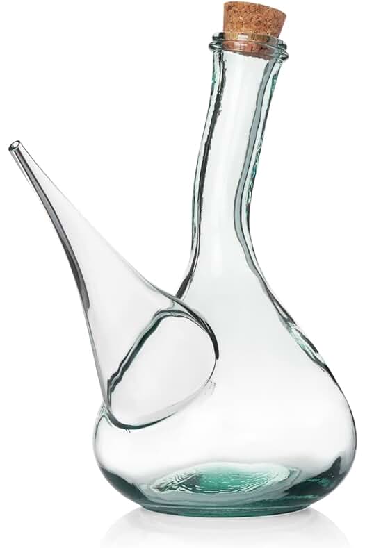 Porron de Vino Artesanal de Vidrio Reciclado 1000 ml - Fabricado a Mano en España.