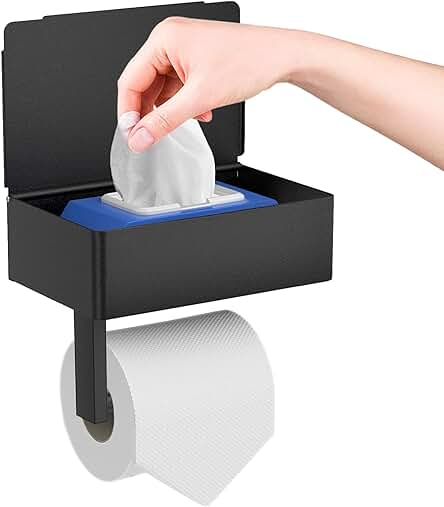 Portarrollos Papel Higiénico - Elegante y Funcional Soporte para Papel Higiénico con Estante