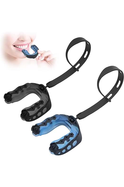 Protector bucal deportivo de alta resistencia para deportes de contacto y fútbol, azul y negro