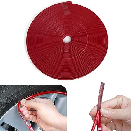 Protector de Llantas: Tiras de Protección de Llantas para Coche - 8m (rojo)