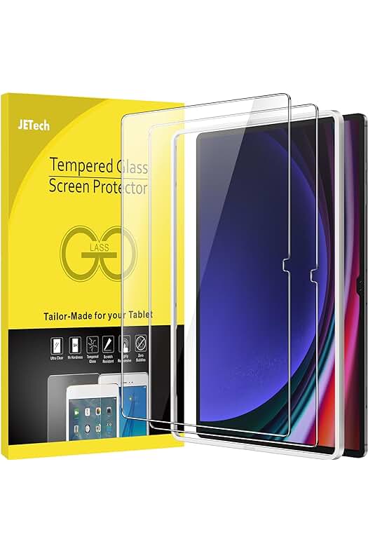 Protector de Pantalla Samsung Galaxy Tab S9 Ultra: Instalación Fácil, Cristal Vidrio Templado, HD Transparente