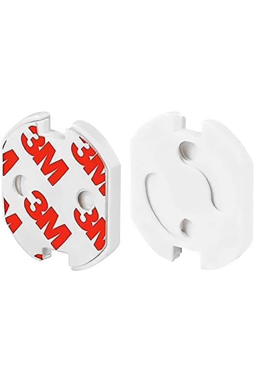 Protector enchufes seguridad infantil con adhesivo 3M y mecanismo de giro VegMai® [20 unidades] (BLANCO)