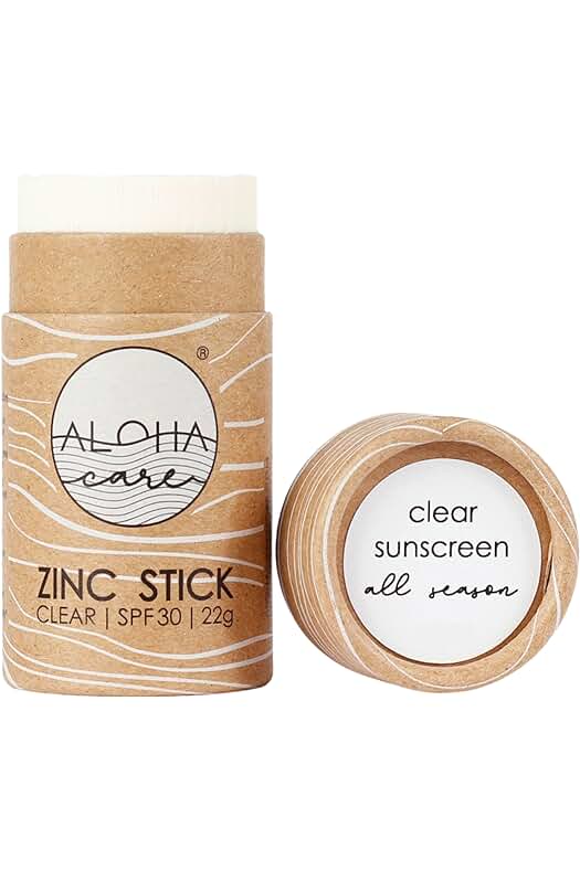 Protector solar facial mineral Aloha Zinc Stick SPF 30 | Vegano, natural y sin plástico (22g)