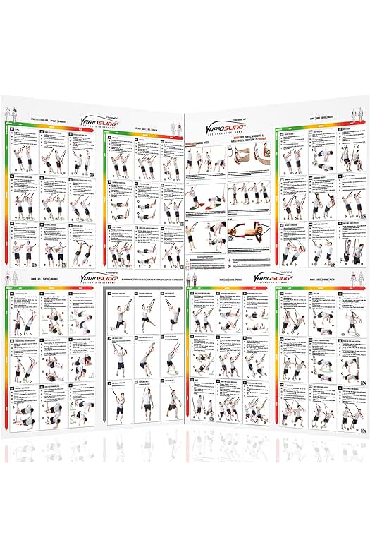 Póster de Entrenamiento en Suspensión con 54 Ejercicios | Guía Completa para Entrenamiento Funcional/Muscular