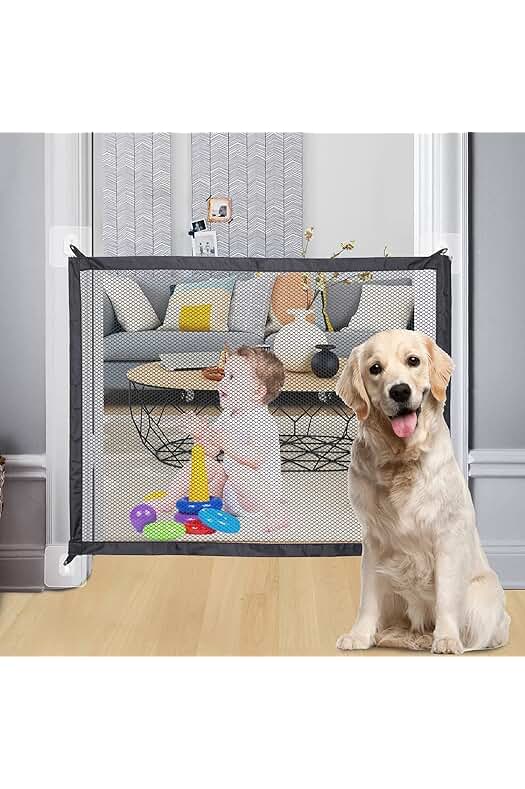 Puerta Mágica Retráctil para Niños y Mascotas, Barrera de Seguridad Multifuncional de 110 x 72 cm.