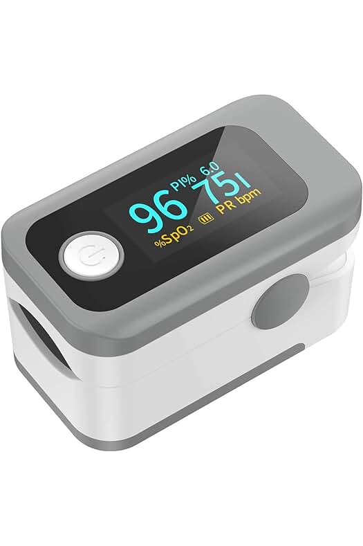 Pulsioxímetro digital para adultos y niños con pantalla LED de nivel de oxígeno en sangre.
