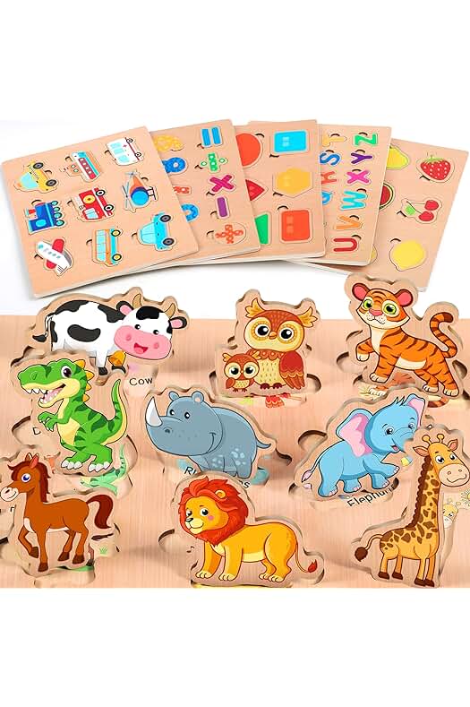 Puzzle de Madera Infantil Lenbest - Juguetes Montessori Educativos para Niños de 2-3 Años