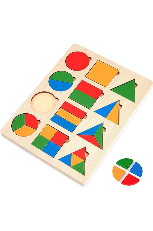 Puzzle Montessori de Madera: Juego Educativo de Formas Geométricas para Niños Pequeños (2-5 años)