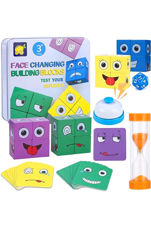 Puzzle Montessori de Madera para Niños: Juego Interactivo de Expresión Facial y Construcción