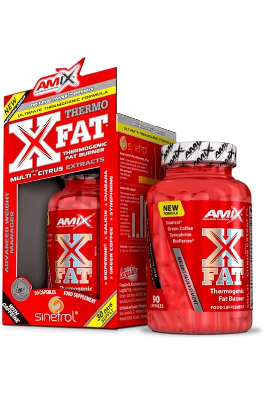 Quemador de grasa X-Fat Thermogenic de Amix - Suplemento alimenticio con 7 ingredientes potentes
