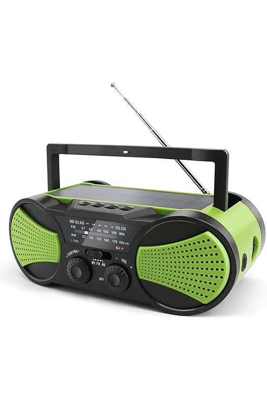 Radio Meteorológica Portátil con Alertas NOAA, Cargador de Emergencia y Linterna LED