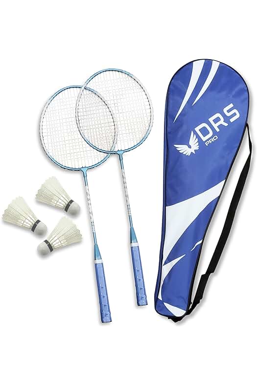 Raqueta de bádminton para adultos y niños con accesorios y funda de transporte.