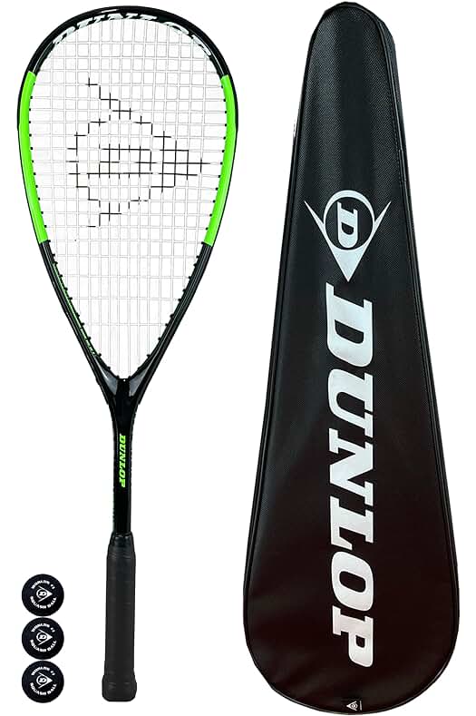 Raqueta de squash Dunlop Hypermax con funda y 3 pelotas - ¡Elige tu modelo favorito!