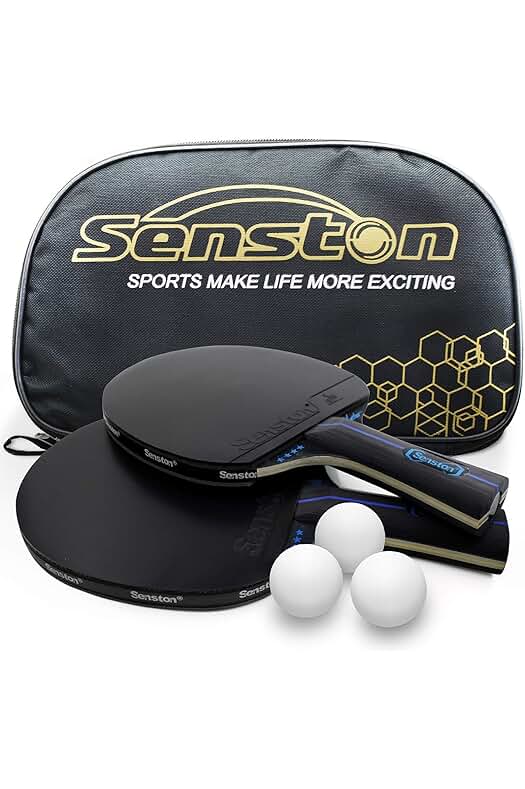 Raqueta de Tenis de Mesa Profesional con Pelotas de 3 Estrellas - Set de 2 Jugadores