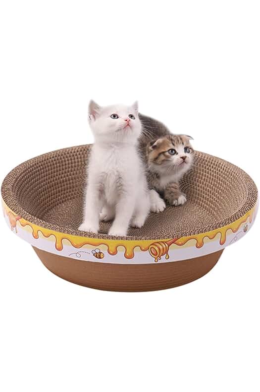 Rascador para gatos: Cama de cartón y juguete de entrenamiento para protección de muebles.