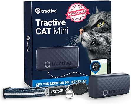 Rastreador GPS para gatos: Localización en tiempo real y monitor de actividad.