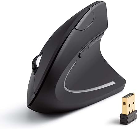 Ratón Inalámbrico Ergonómico Anker AK-UBA: 800/1200/1600 DPI, 5 botones para Laptop, Desktop, PC, Macbook (Negro)