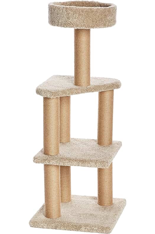 Árbol de gatos grande - Amazon Basics - Postes rascadores - Beige.