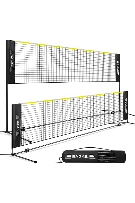 Red de Bádminton Plegable de Nailon con Altura Regulable, Fácil de Montar y Transportar