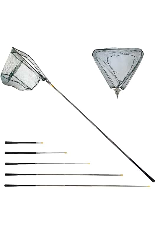 Red de Pesca de Acero Inoxidable Plegable con Mango Largo - Ideal para Pesca y Limpieza