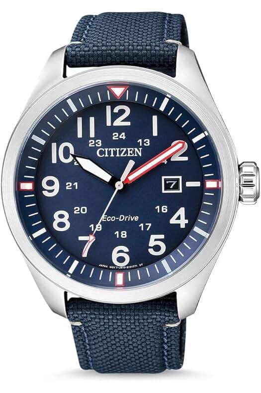 Reloj analógico de cuarzo para hombre Citizen Eco-Drive con correa de nailon.