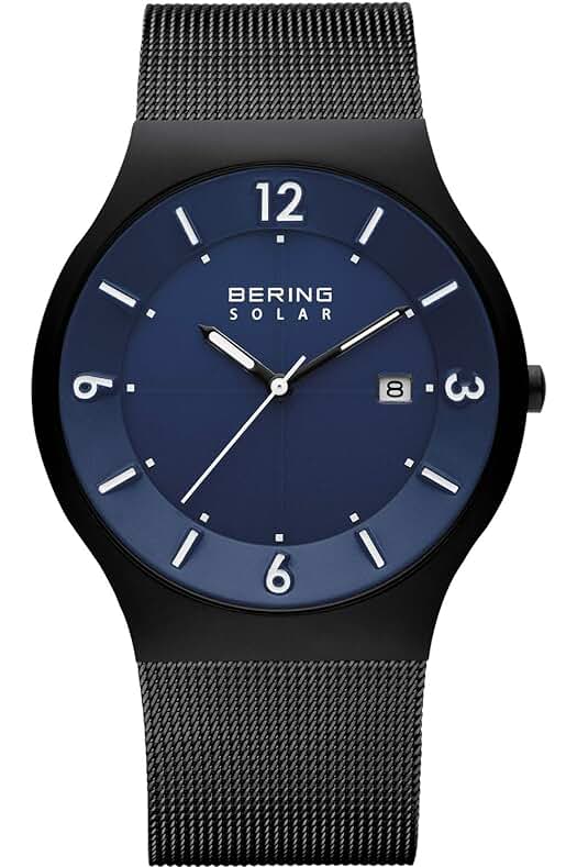 Reloj BERING Hombre Análoga Solar con Diseño Exclusivo y Resistente Pulsera de Acero Inoxidable