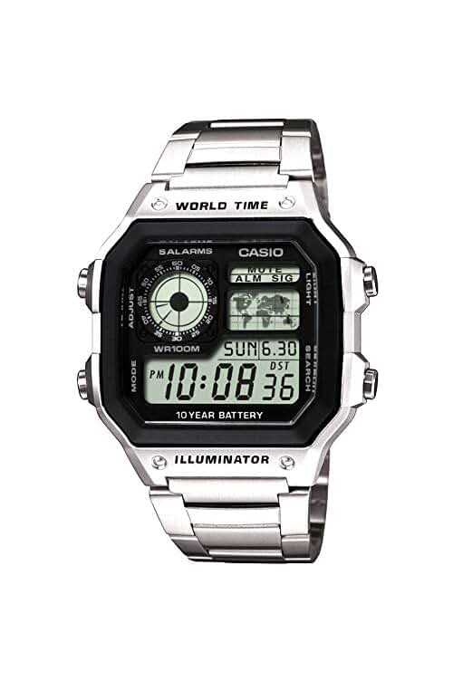 Reloj Casio AE-1200WHD-1AVEF: Estilo y funcionalidad en un elegante diseño plateado.