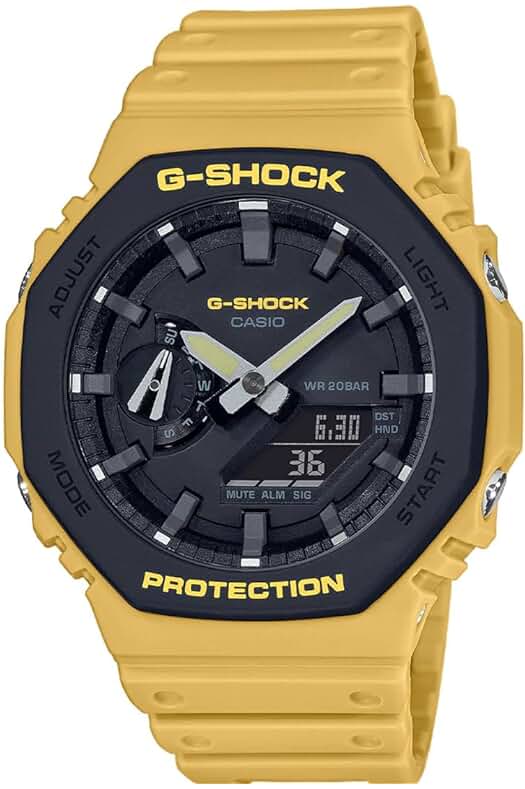 Reloj Casio G-Shock para hombres con correa de resina y funciones analógicas y digitales.