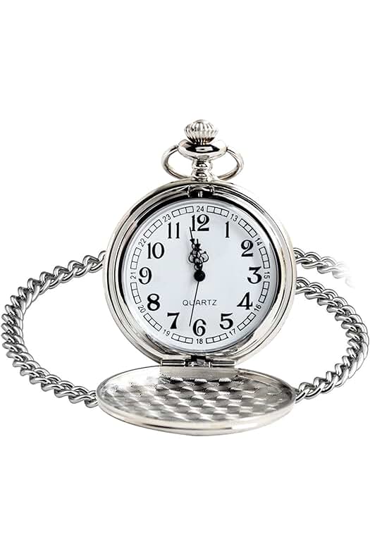 Reloj de Bolsillo Retro con Cadena de Acero Inoxidable - Estilo Vintage Unisex.