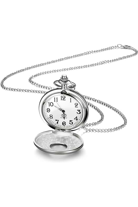 Reloj de Bolsillo Retro con Cadena y Números para Regalos de Aniversario y Cumpleaños.