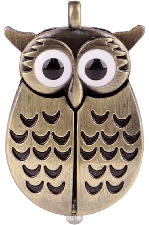 Reloj de bolsillo Tiong Búho: Exquisito reloj colgante en forma de búho para niños.