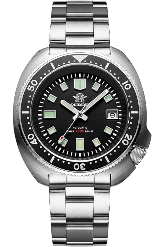Reloj de Buceo ADDIESDIVE: Estilo y Resistencia en un Reloj Automático de Acero Inoxidable.