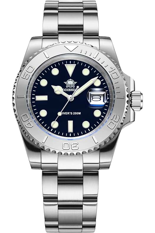 Reloj de Buceo ADIDIVE 41 mm: Resistente al Agua hasta 200m, Esfera Negra, Acero Inoxidable.