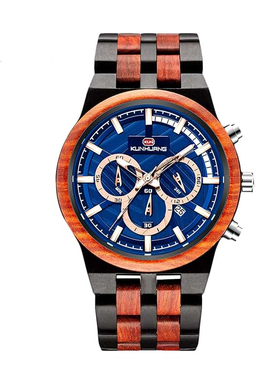 Reloj de Madera Eco-Friendly: Estilo Natural y Sustentable con Calendario Multifunción.