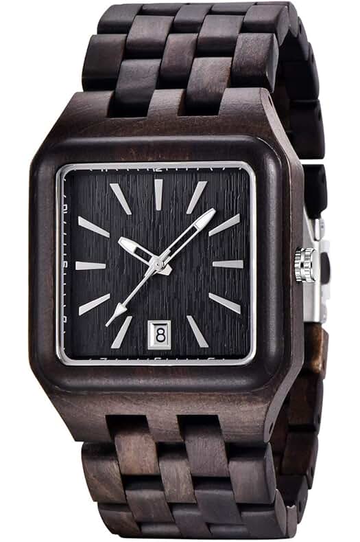 Reloj de Madera para Hombre: Elegante Reloj Analógico de Madera Balsa y Caoba