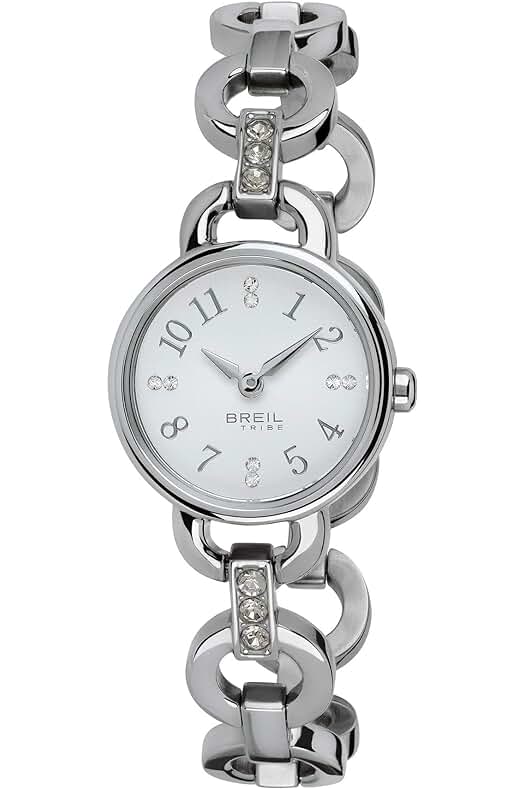 Reloj de Mujer BREIL Agata, Elegante Brazalete de Acero Decorado con Cristales Blancos.