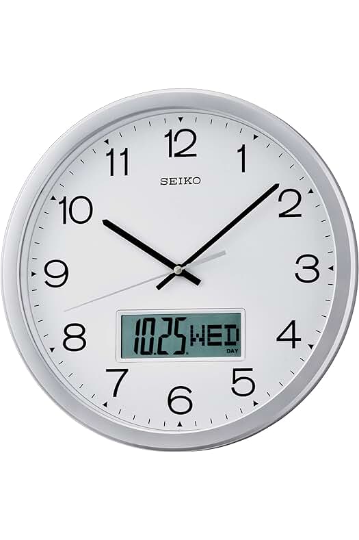 Reloj de pared Seiko QXL007S: la perfecta combinación de estilo digital y analógico.