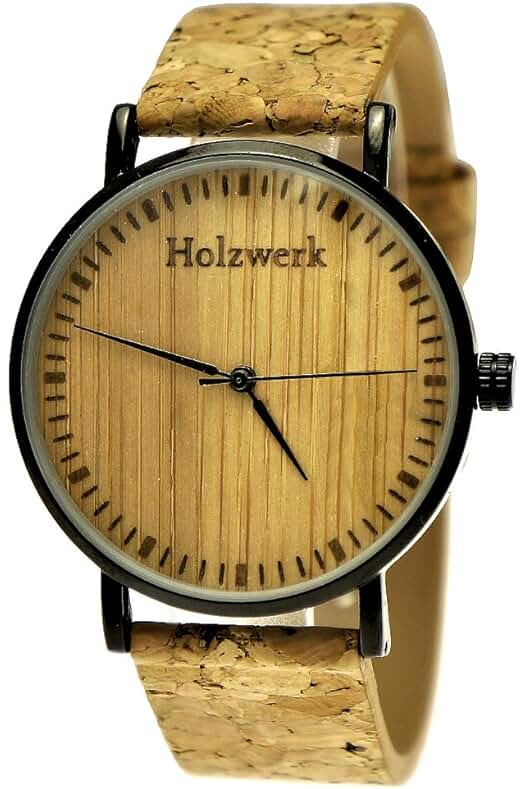 Reloj de pulsera de madera ecológico y vegano para hombre, diseño clásico y analógico.
