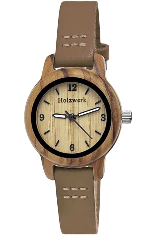 Reloj de pulsera de madera natural para mujer, hecho a mano y ecológico.