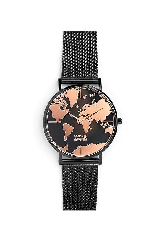 Reloj de Pulsera Globetrotter - Elegancia en Oro Rosa y Funcionalidad Impermeable.