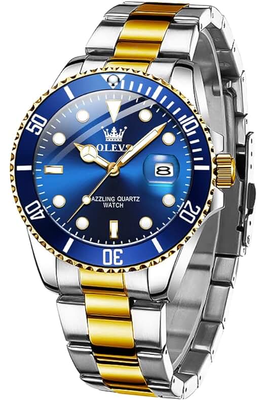 Reloj de pulsera para hombre OLEVS de acero inoxidable, calendario y diseño luminoso.