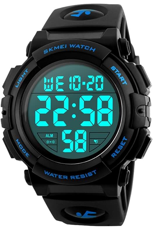 Reloj deportivo digital resistente al agua para hombre con funciones de estilo militar.