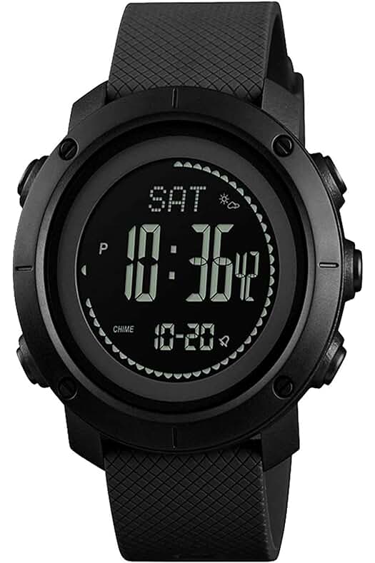 Reloj Deportivo Multifunción: Resistente al agua, brújula, podómetro, cronómetro, altímetro, barómetro, termómetro.