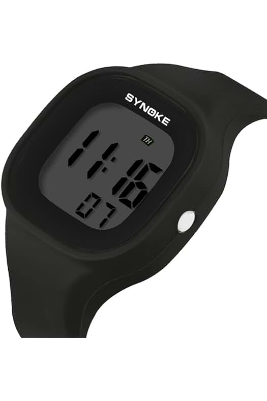 Reloj deportivo resistente al agua con correa de silicona luminiscente - rosa.