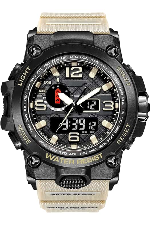 Reloj deportivo resistente al agua con múltiples funciones para hombres - Kieyeeno
