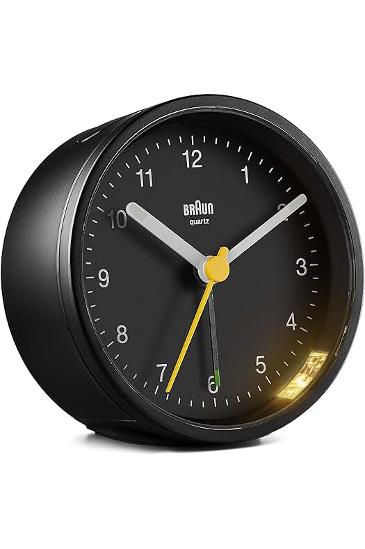 Reloj Despertador Analógico Braun BC-12-B, Elegante diseño clásico en color negro.