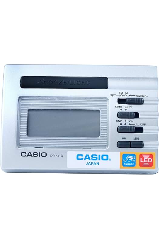 Reloj Despertador Digital Casio DQ-541D-8R - Gris, diseño moderno y funciones avanzadas.