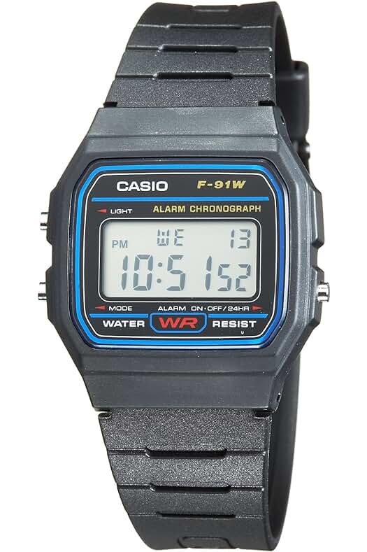 Reloj digital Casio F-91W-1YEF: ¡Diseño clásico y funcionalidad duradera para tu estilo de vida!