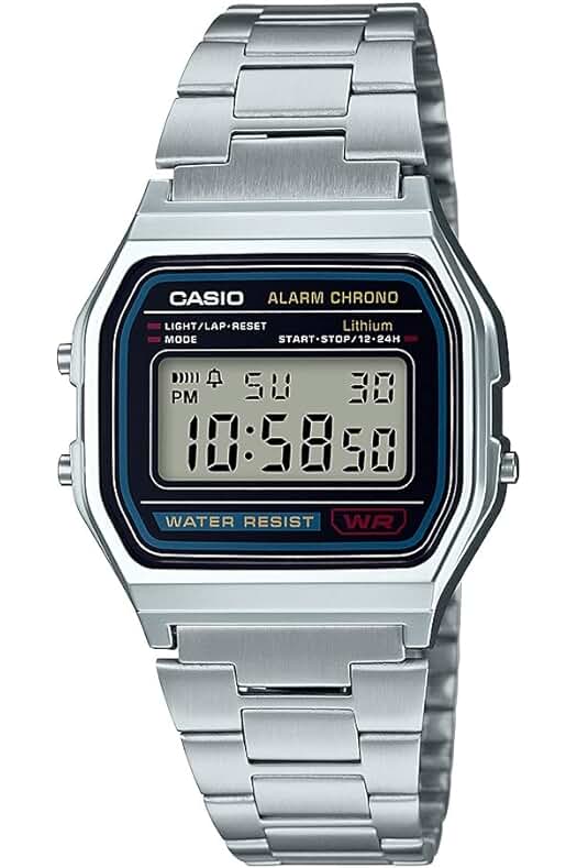 Reloj digital Casio para hombre con correa de acero inoxidable - modelo A158WEA-1EF.