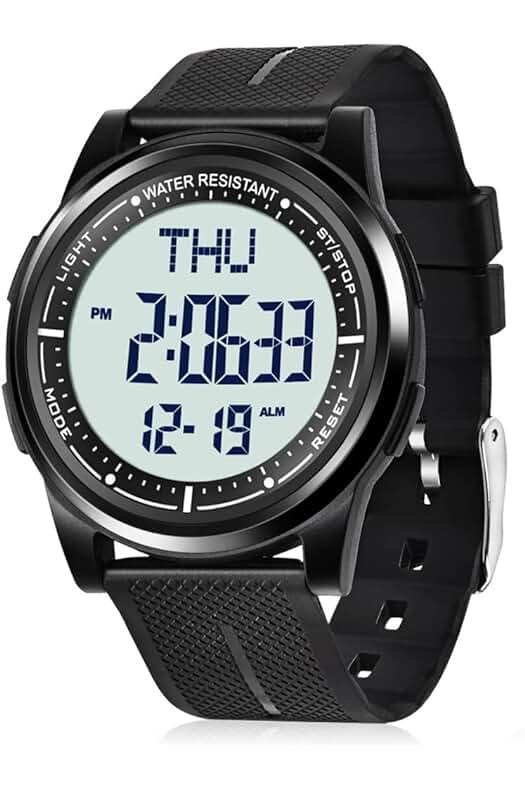 Reloj Digital Impermeable: WIFORT - Cronómetro, Alarma, Cuenta Atrás, Doble Hora - Ultra-Delgado y Resistente.